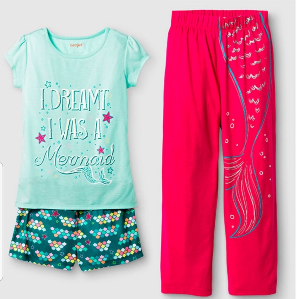 Cat & Jack Mermaid Pajamas 3 Piece Set